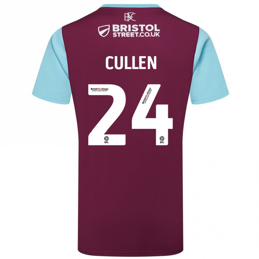 Vaikiškas Josh Cullen #24 Burgundijos Dangaus Mėlynas Namų Marškinėliai 2024/25 T-Shirt