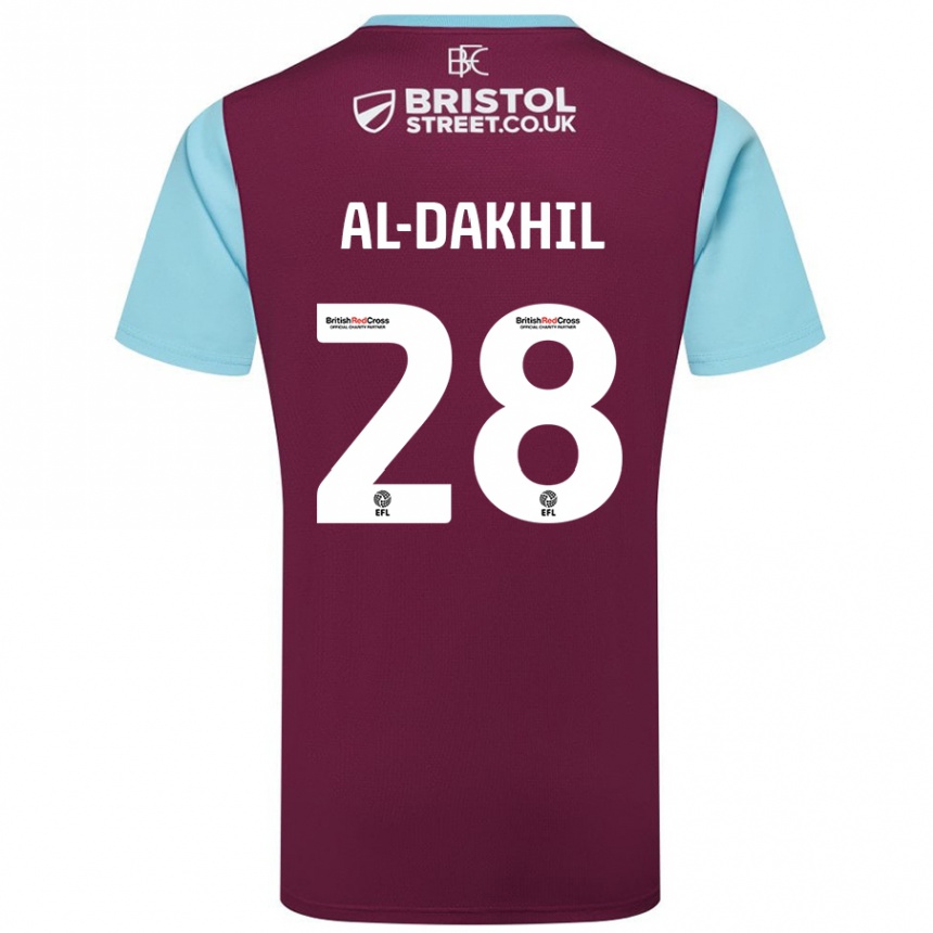 Vaikiškas Ameen Al-Dakhil #28 Burgundijos Dangaus Mėlynas Namų Marškinėliai 2024/25 T-Shirt