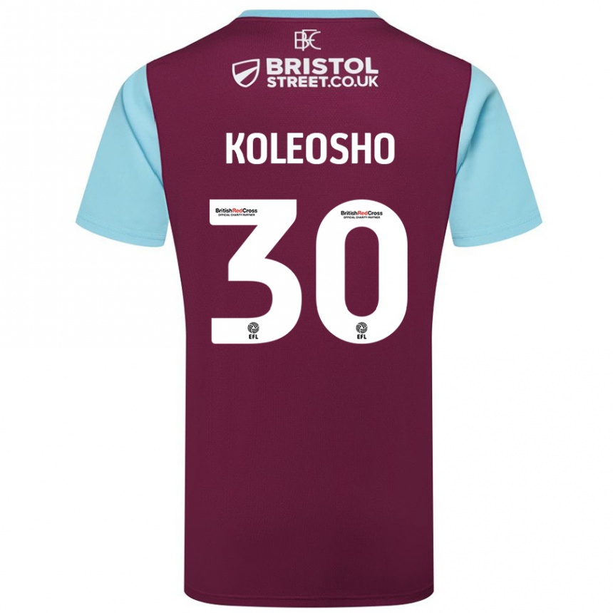 Vaikiškas Luca Koleosho #30 Burgundijos Dangaus Mėlynas Namų Marškinėliai 2024/25 T-Shirt