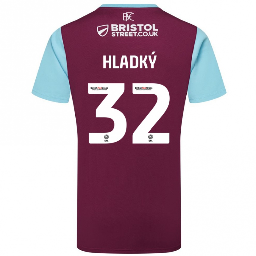 Vaikiškas Vaclav Hladky #32 Burgundijos Dangaus Mėlynas Namų Marškinėliai 2024/25 T-Shirt