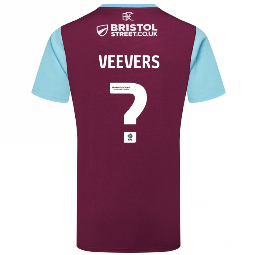 Vaikiškas Charlie Veevers #0 Burgundijos Dangaus Mėlynas Namų Marškinėliai 2024/25 T-Shirt