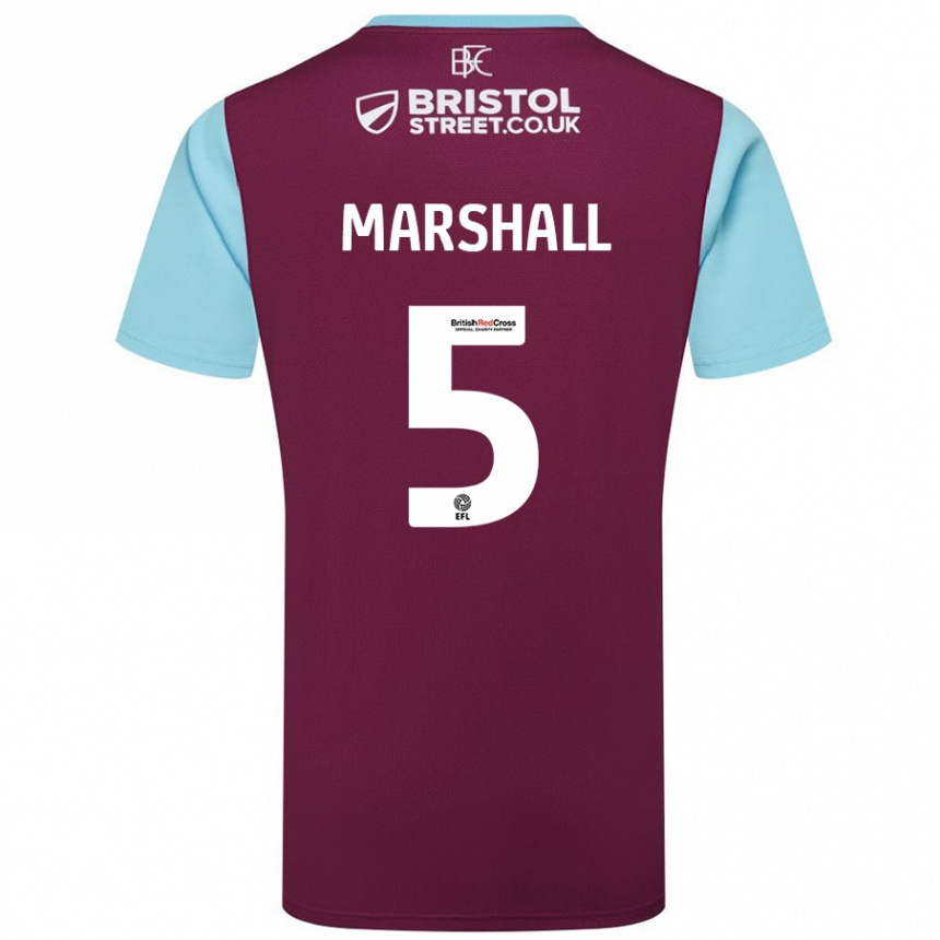 Vaikiškas Georgia Marshall #5 Burgundijos Dangaus Mėlynas Namų Marškinėliai 2024/25 T-Shirt