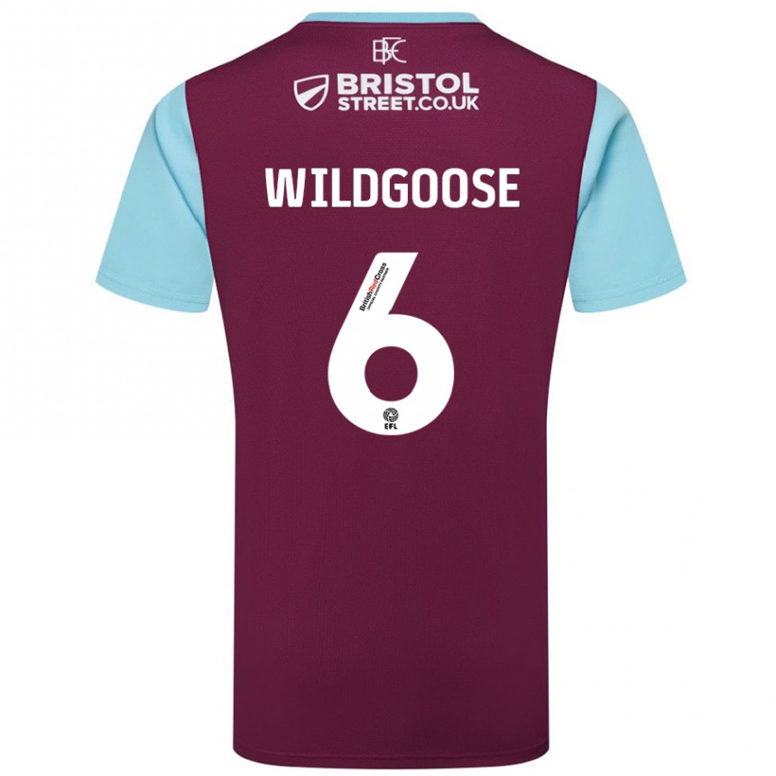 Vaikiškas Mikayla Wildgoose #6 Burgundijos Dangaus Mėlynas Namų Marškinėliai 2024/25 T-Shirt