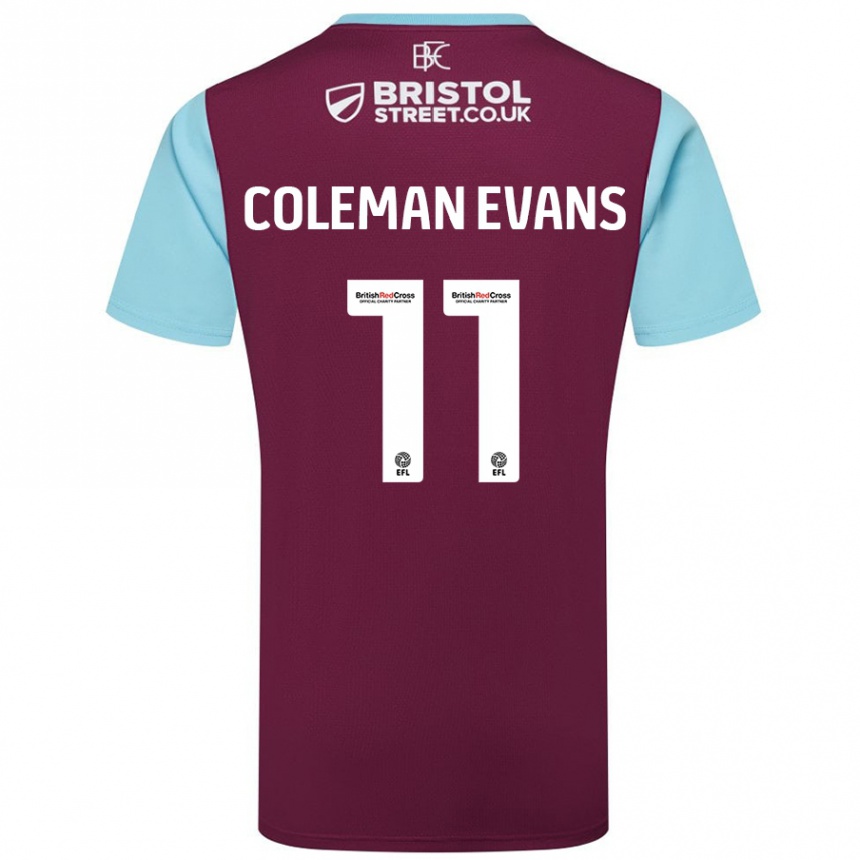 Vaikiškas Amaya Coleman-Evans #11 Burgundijos Dangaus Mėlynas Namų Marškinėliai 2024/25 T-Shirt