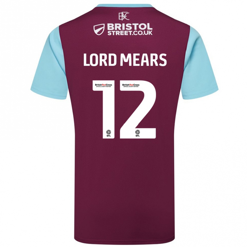 Vaikiškas Rhema Lord-Mears #12 Burgundijos Dangaus Mėlynas Namų Marškinėliai 2024/25 T-Shirt