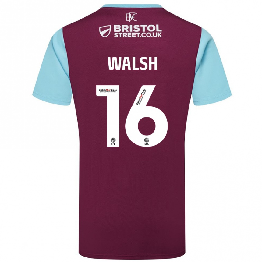 Vaikiškas Lucy Walsh #16 Burgundijos Dangaus Mėlynas Namų Marškinėliai 2024/25 T-Shirt