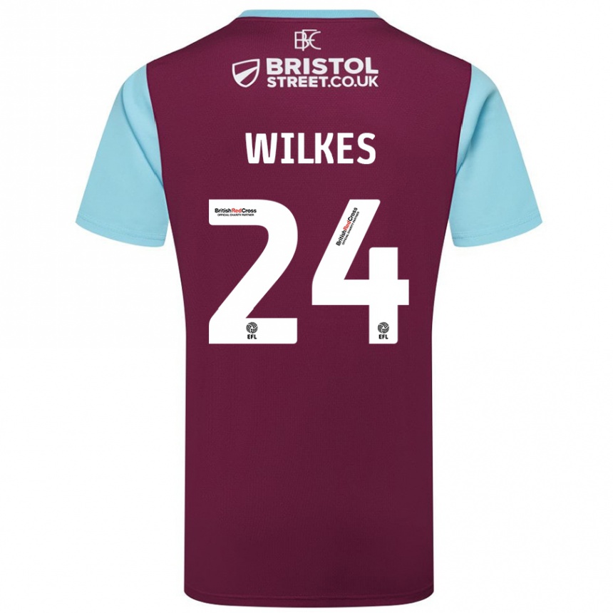 Vaikiškas Tilly Wilkes #24 Burgundijos Dangaus Mėlynas Namų Marškinėliai 2024/25 T-Shirt