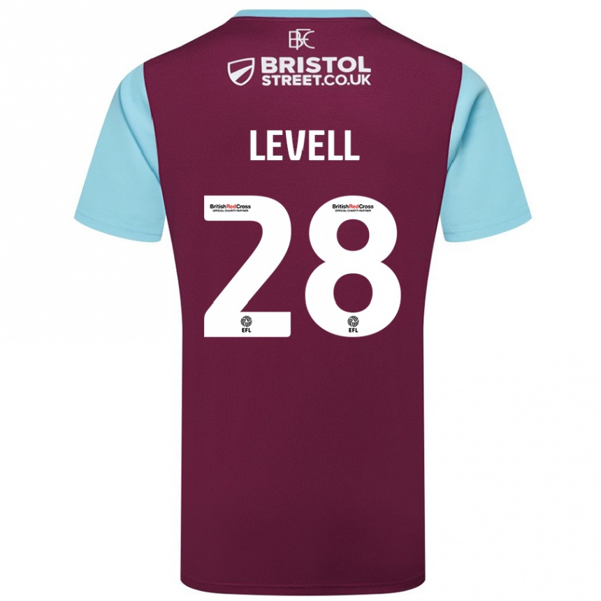 Vaikiškas Kirstie Levell #28 Burgundijos Dangaus Mėlynas Namų Marškinėliai 2024/25 T-Shirt