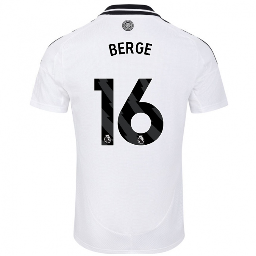 Vaikiškas Sander Berge #16 Baltas Namų Marškinėliai 2024/25 T-Shirt