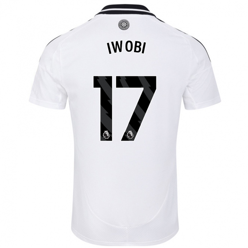 Vaikiškas Alex Iwobi #17 Baltas Namų Marškinėliai 2024/25 T-Shirt