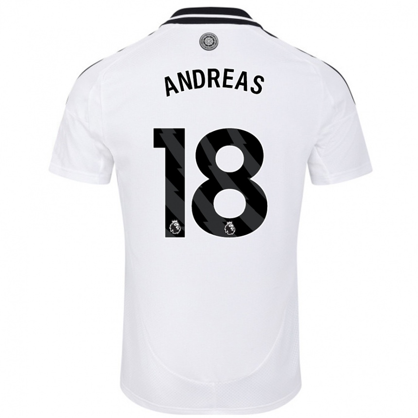 Vaikiškas Andreas Pereira #18 Baltas Namų Marškinėliai 2024/25 T-Shirt