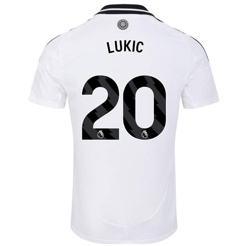 Vaikiškas Saša Lukić #20 Baltas Namų Marškinėliai 2024/25 T-Shirt