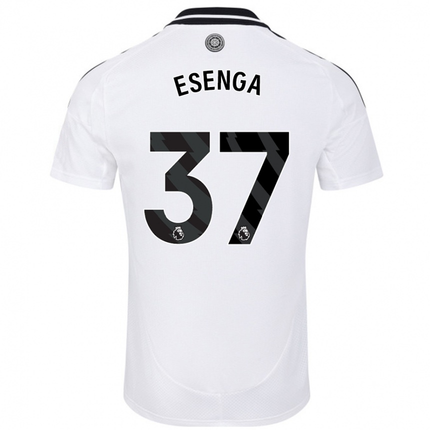 Vaikiškas Jonathan Esenga #37 Baltas Namų Marškinėliai 2024/25 T-Shirt