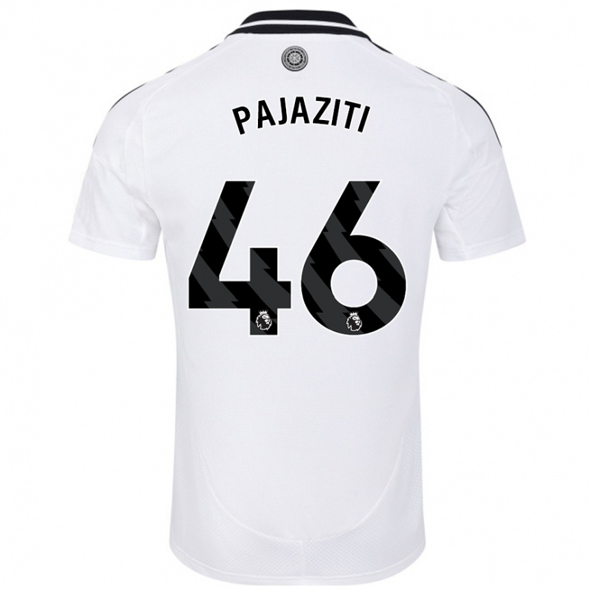 Vaikiškas Adrion Pajaziti #46 Baltas Namų Marškinėliai 2024/25 T-Shirt