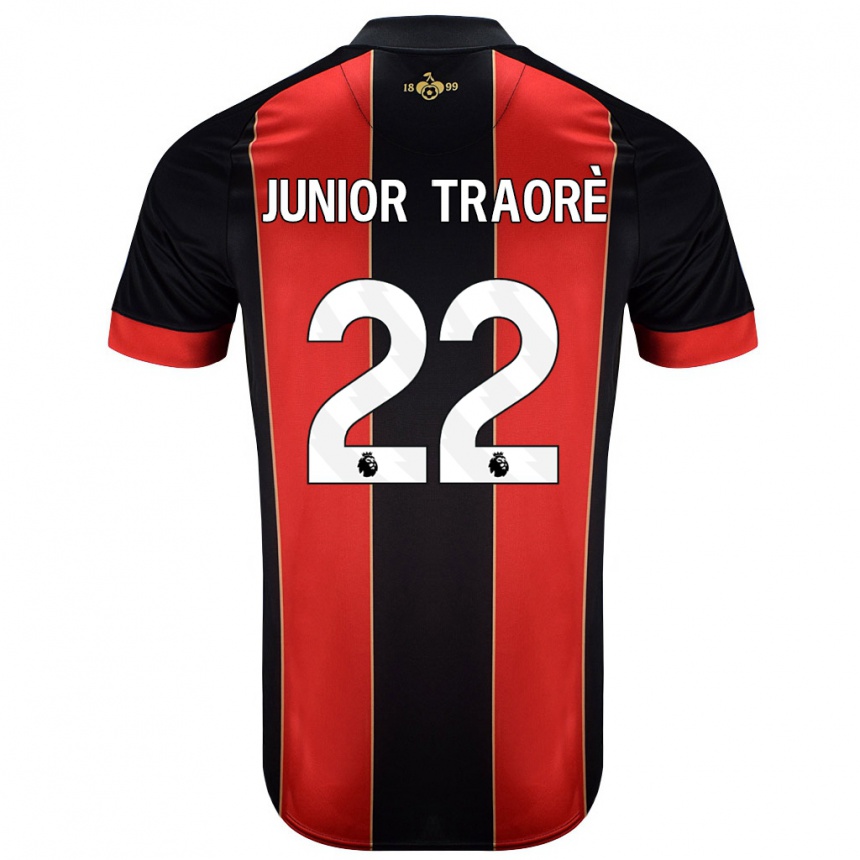 Vaikiškas Hamed Junior Traorè #22 Raudona Juoda Namų Marškinėliai 2024/25 T-Shirt