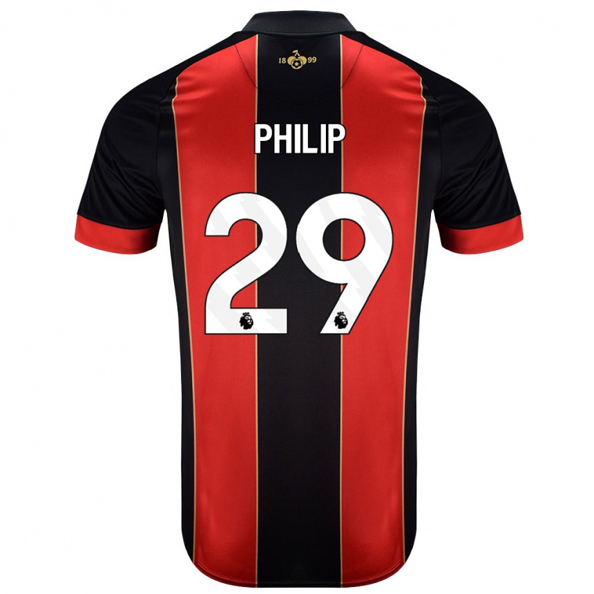 Vaikiškas Philip Billing #29 Raudona Juoda Namų Marškinėliai 2024/25 T-Shirt