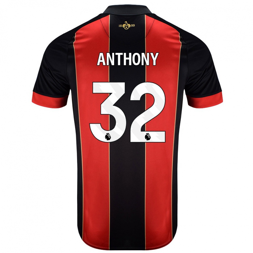 Vaikiškas Jaidon Anthony #32 Raudona Juoda Namų Marškinėliai 2024/25 T-Shirt