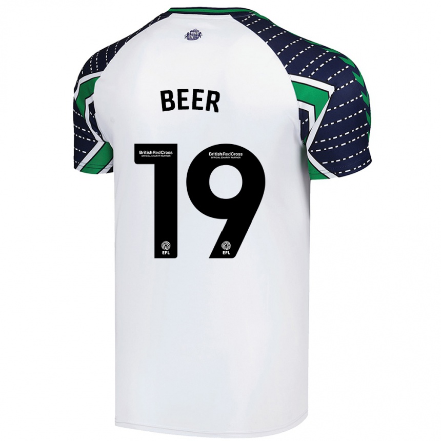 Vaikiškas Megan Beer #19 Baltas Išvykos Marškinėliai 2024/25 T-Shirt