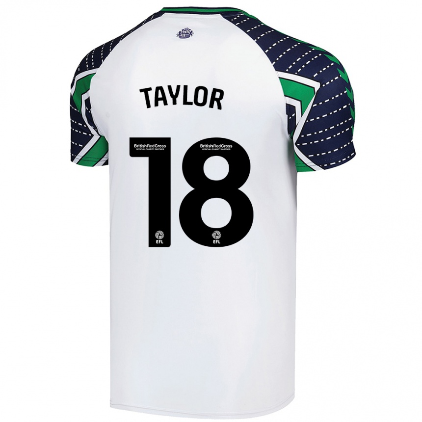 Vaikiškas Ellis Taylor #18 Baltas Išvykos Marškinėliai 2024/25 T-Shirt