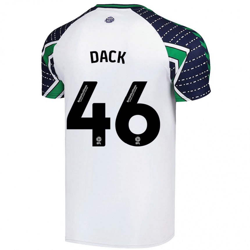 Vaikiškas Bradley Dack #46 Baltas Išvykos Marškinėliai 2024/25 T-Shirt