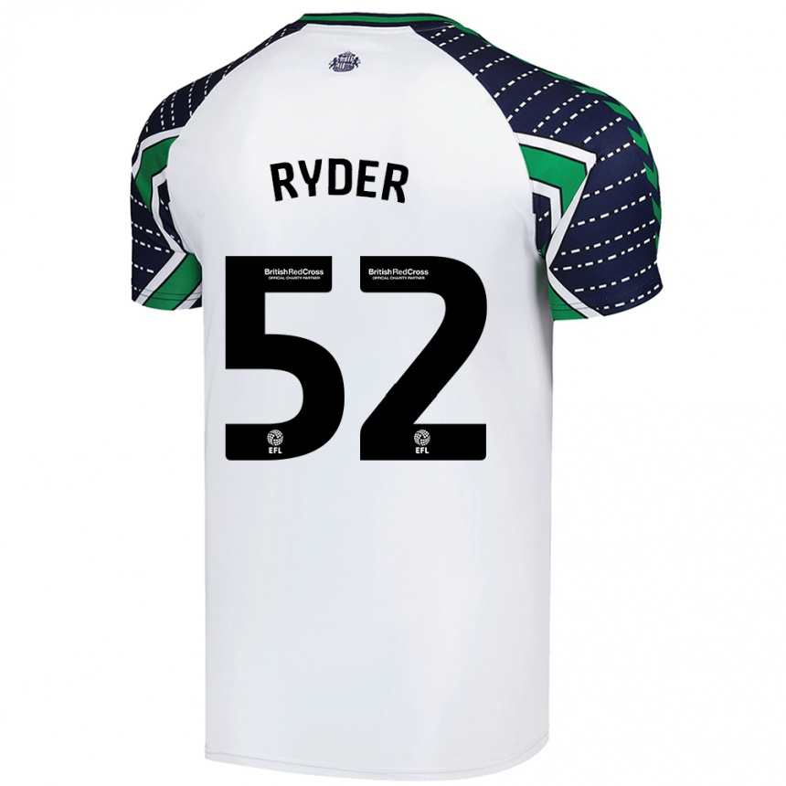 Vaikiškas Joe Ryder #52 Baltas Išvykos Marškinėliai 2024/25 T-Shirt