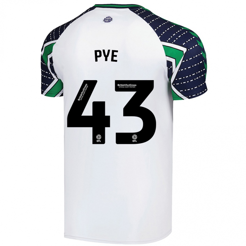 Vaikiškas Connor Pye #43 Baltas Išvykos Marškinėliai 2024/25 T-Shirt