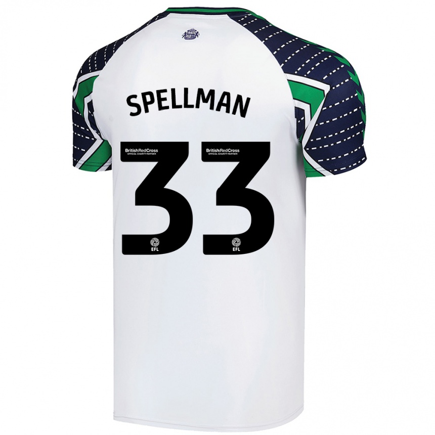 Vaikiškas Michael Spellman #33 Baltas Išvykos Marškinėliai 2024/25 T-Shirt