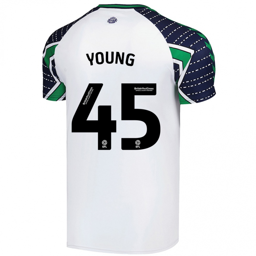 Vaikiškas Matthew Young #45 Baltas Išvykos Marškinėliai 2024/25 T-Shirt