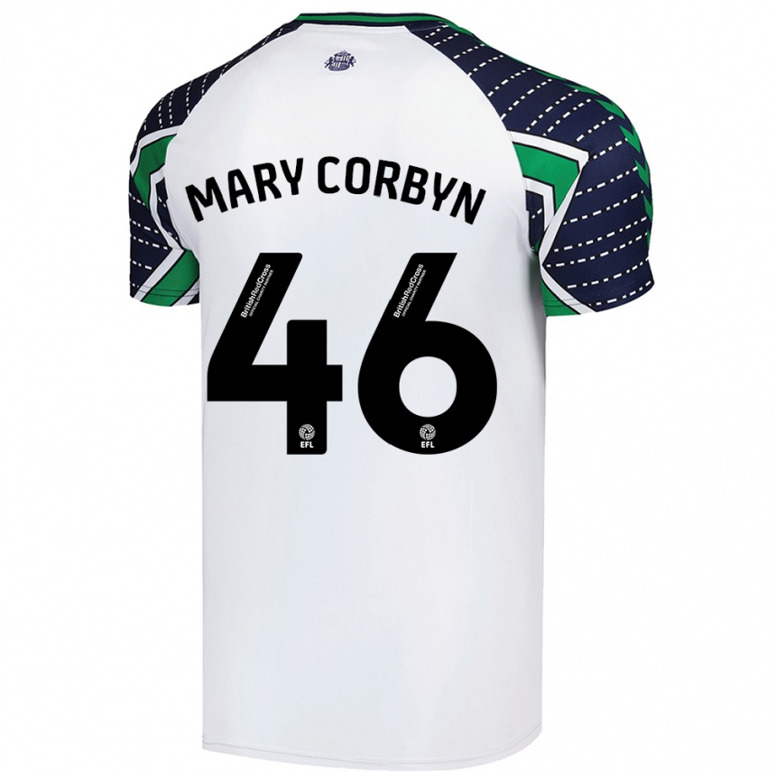 Vaikiškas Mary Corbyn #46 Baltas Išvykos Marškinėliai 2024/25 T-Shirt