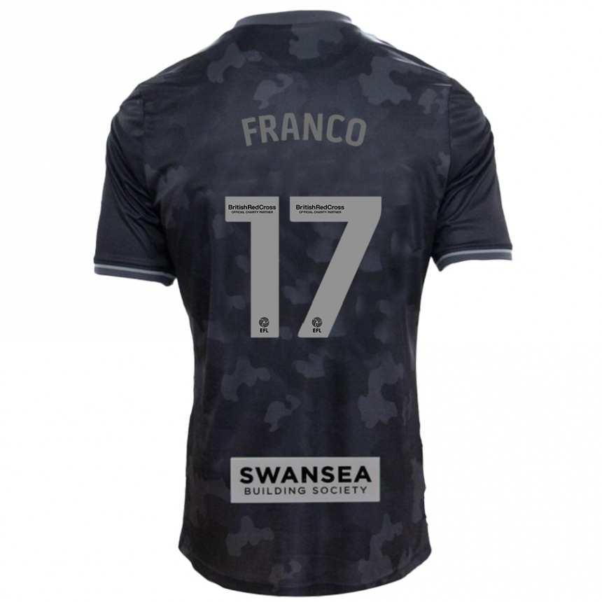 Vaikiškas Gonçalo Franco #17 Juoda Išvykos Marškinėliai 2024/25 T-Shirt