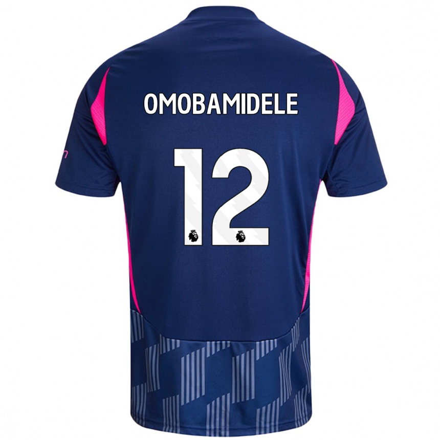 Vaikiškas Andrew Omobamidele #12 Karališkoji Mėlyna Rožinė Išvykos Marškinėliai 2024/25 T-Shirt