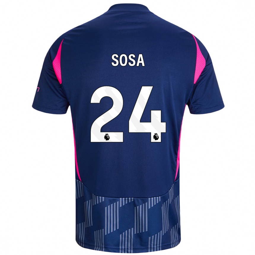 Vaikiškas Ramón Sosa #24 Karališkoji Mėlyna Rožinė Išvykos Marškinėliai 2024/25 T-Shirt