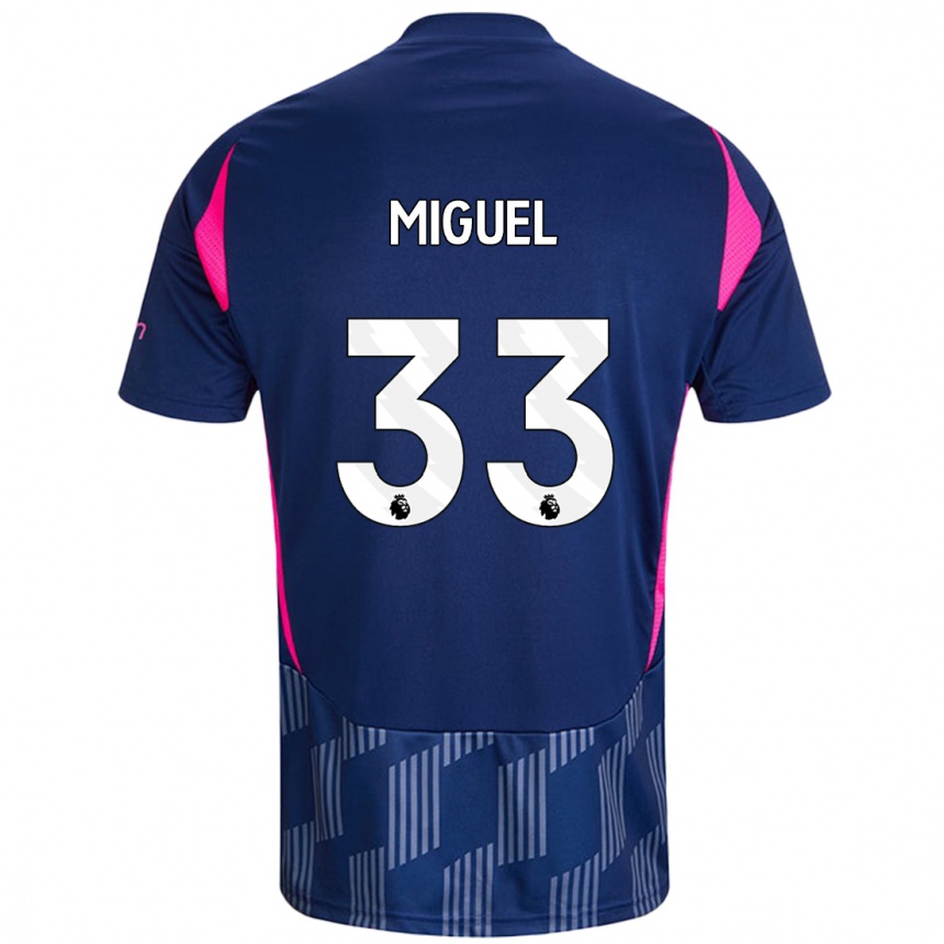 Vaikiškas Carlos Miguel #33 Karališkoji Mėlyna Rožinė Išvykos Marškinėliai 2024/25 T-Shirt