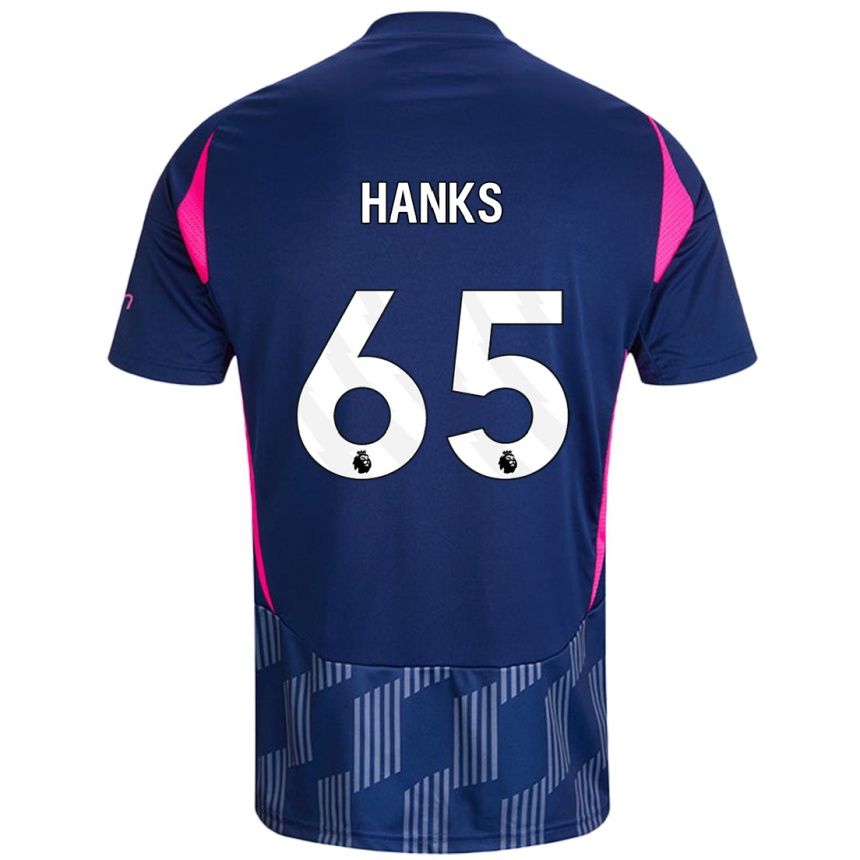 Vaikiškas Justin Hanks #65 Karališkoji Mėlyna Rožinė Išvykos Marškinėliai 2024/25 T-Shirt