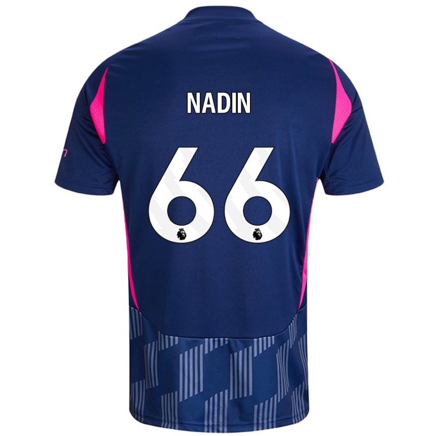 Vaikiškas Jack Nadin #66 Karališkoji Mėlyna Rožinė Išvykos Marškinėliai 2024/25 T-Shirt