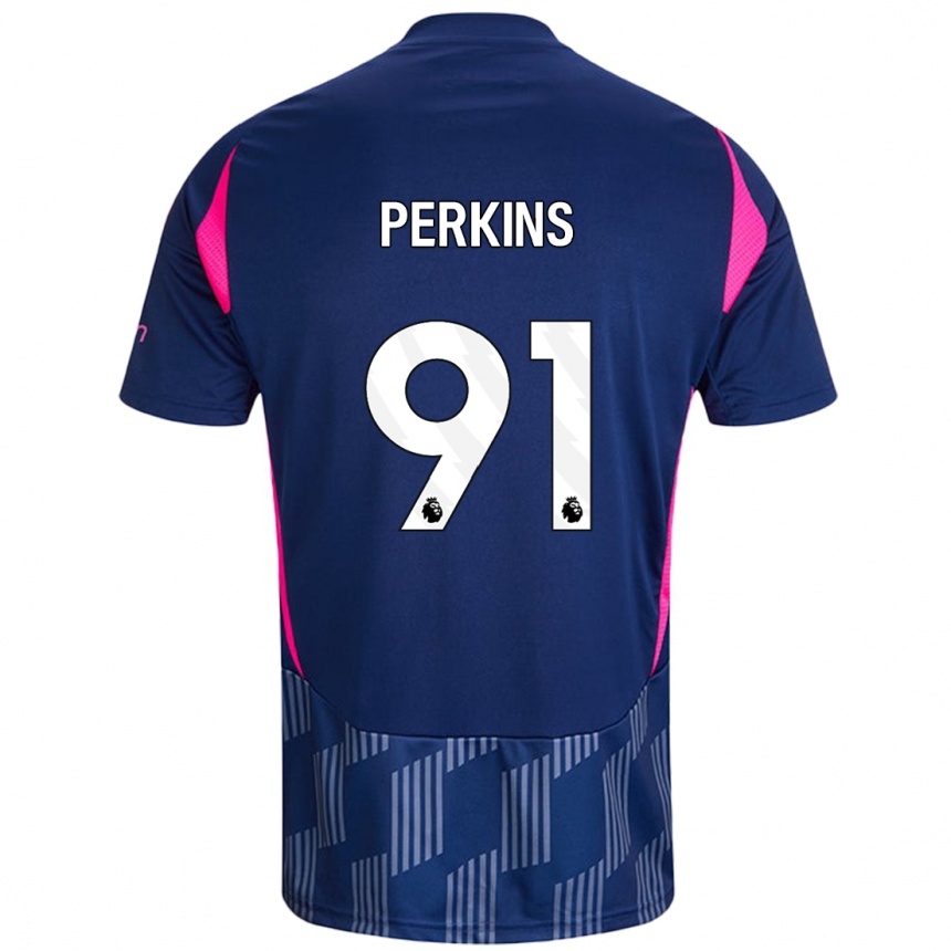 Vaikiškas Jack Perkins #91 Karališkoji Mėlyna Rožinė Išvykos Marškinėliai 2024/25 T-Shirt