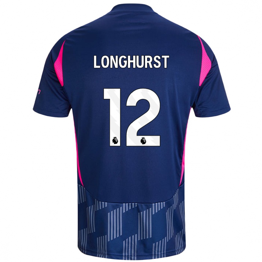 Vaikiškas Kate Longhurst #12 Karališkoji Mėlyna Rožinė Išvykos Marškinėliai 2024/25 T-Shirt