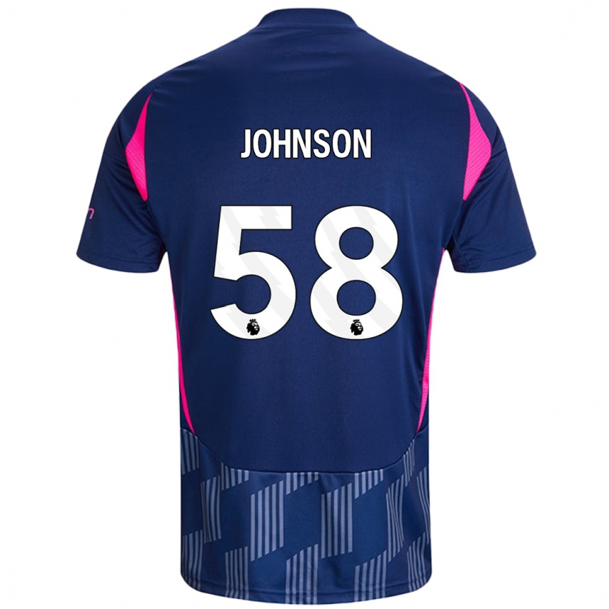 Vaikiškas Pharrell Johnson #58 Karališkoji Mėlyna Rožinė Išvykos Marškinėliai 2024/25 T-Shirt