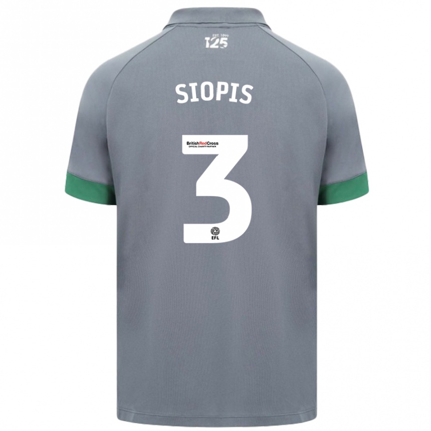 Vaikiškas Manolis Siopis #3 Tamsiai Pilka Išvykos Marškinėliai 2024/25 T-Shirt