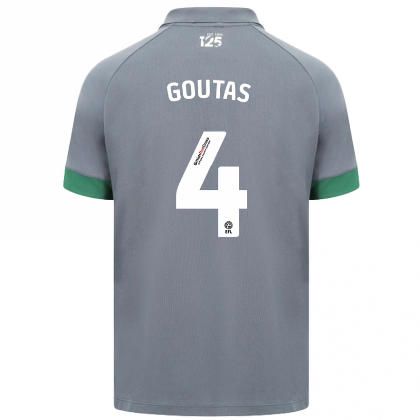 Vaikiškas Dimitrios Goutas #4 Tamsiai Pilka Išvykos Marškinėliai 2024/25 T-Shirt