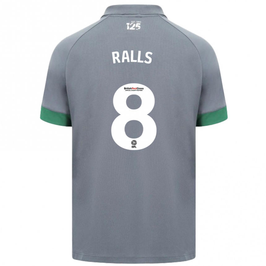 Vaikiškas Joe Ralls #8 Tamsiai Pilka Išvykos Marškinėliai 2024/25 T-Shirt