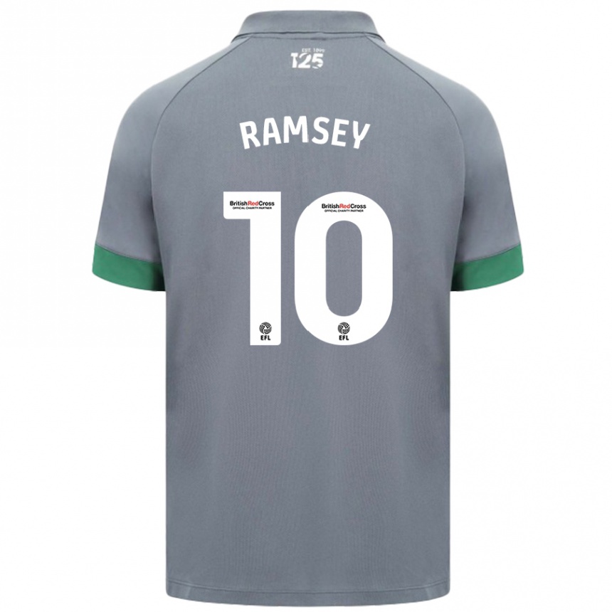 Vaikiškas Aaron Ramsey #10 Tamsiai Pilka Išvykos Marškinėliai 2024/25 T-Shirt