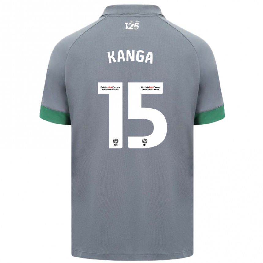 Vaikiškas Wilfried Kanga #15 Tamsiai Pilka Išvykos Marškinėliai 2024/25 T-Shirt