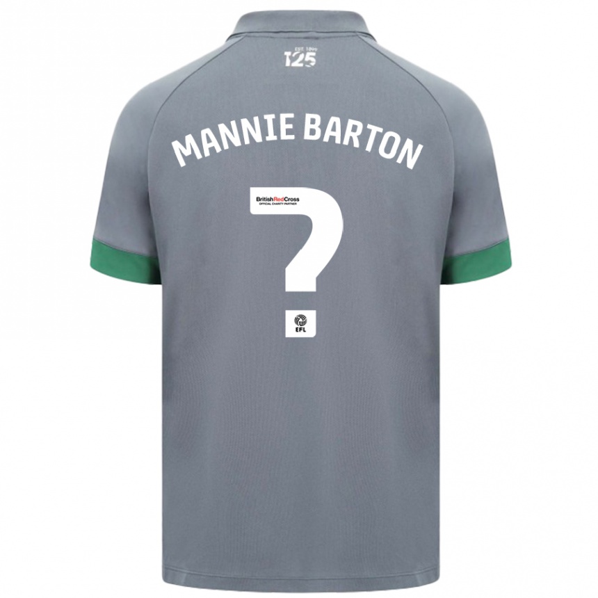 Vaikiškas Mannie Barton #0 Tamsiai Pilka Išvykos Marškinėliai 2024/25 T-Shirt