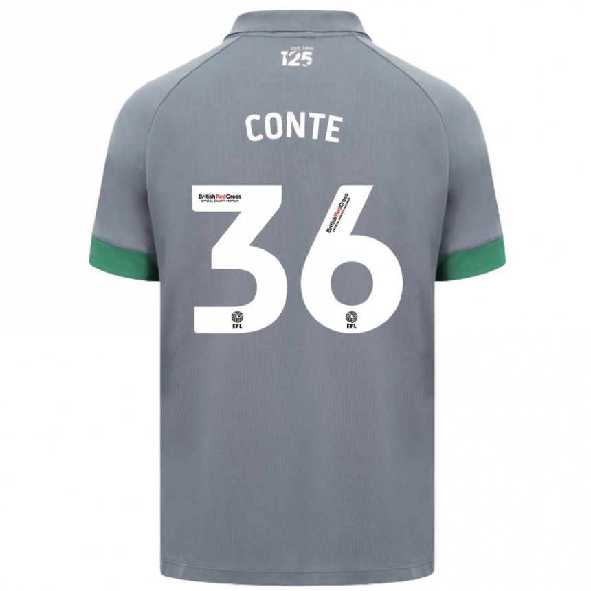 Vaikiškas Raheem Conte #36 Tamsiai Pilka Išvykos Marškinėliai 2024/25 T-Shirt