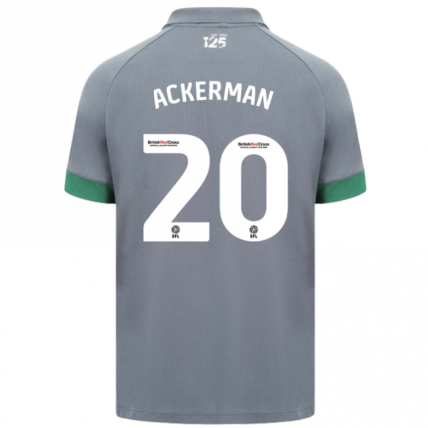 Vaikiškas Mali Ackerman #20 Tamsiai Pilka Išvykos Marškinėliai 2024/25 T-Shirt