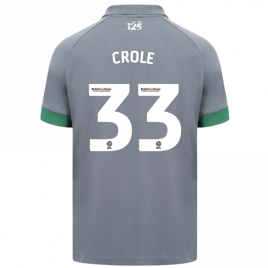 Vaikiškas James Crole #33 Tamsiai Pilka Išvykos Marškinėliai 2024/25 T-Shirt