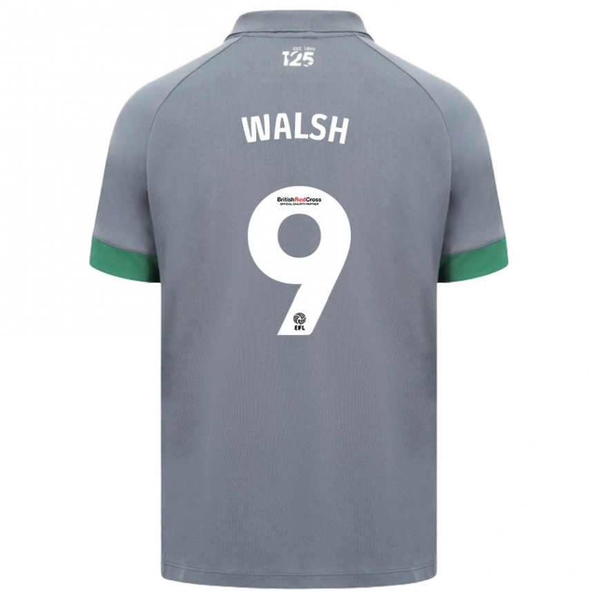 Vaikiškas Catherine Walsh #9 Tamsiai Pilka Išvykos Marškinėliai 2024/25 T-Shirt