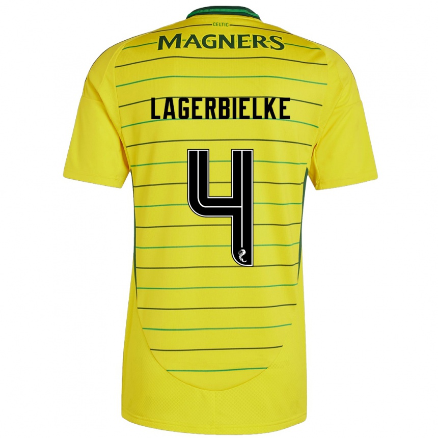 Vaikiškas Gustaf Lagerbielke #4 Geltona Išvykos Marškinėliai 2024/25 T-Shirt