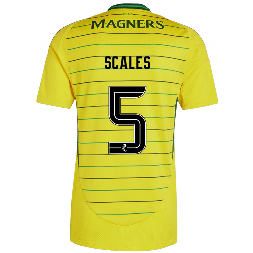 Vaikiškas Liam Scales #5 Geltona Išvykos Marškinėliai 2024/25 T-Shirt